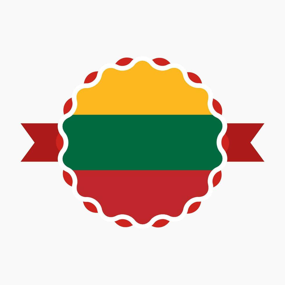 Creative Lithuania Flag Emblem Badge vector