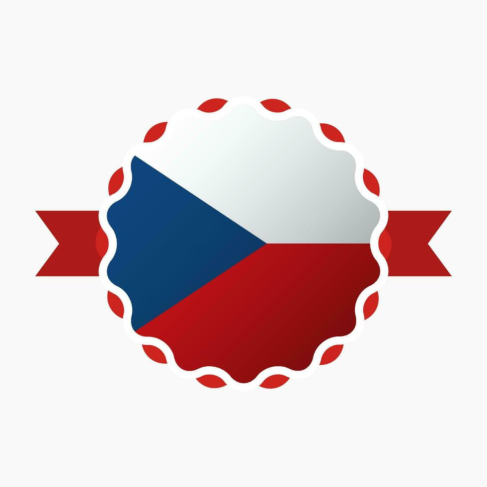 Creative Czech Republic Flag Emblem Badge vector