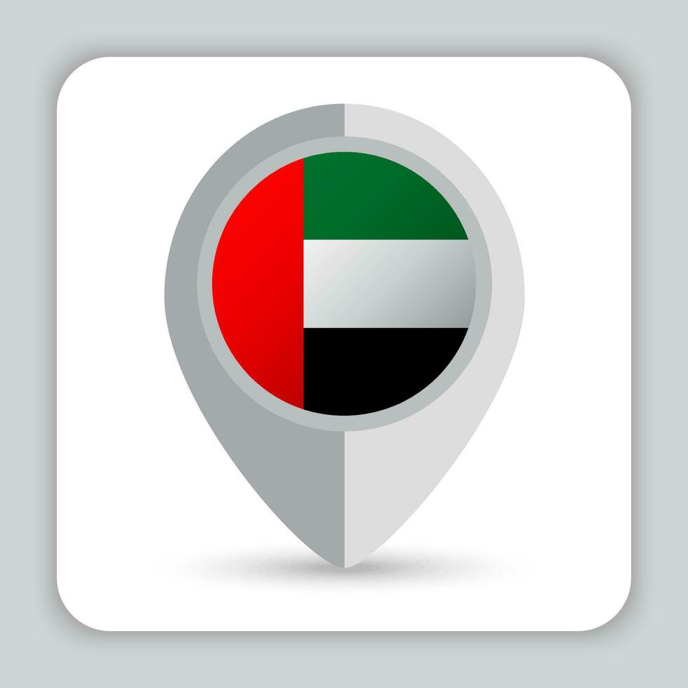 United Arab Emirates Flag Pin Map Icon vector