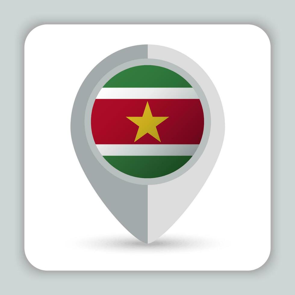 Suriname Flag Pin Map Icon vector