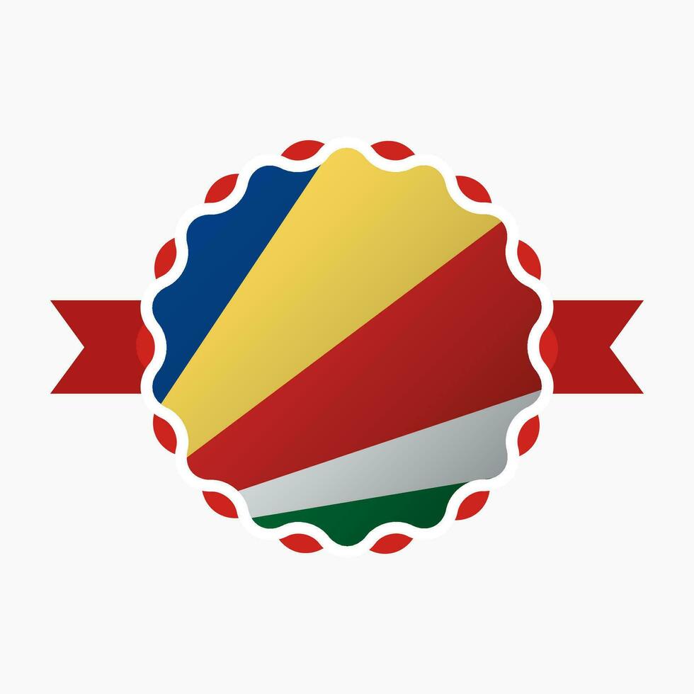 Creative Seychelles Flag Emblem Badge vector