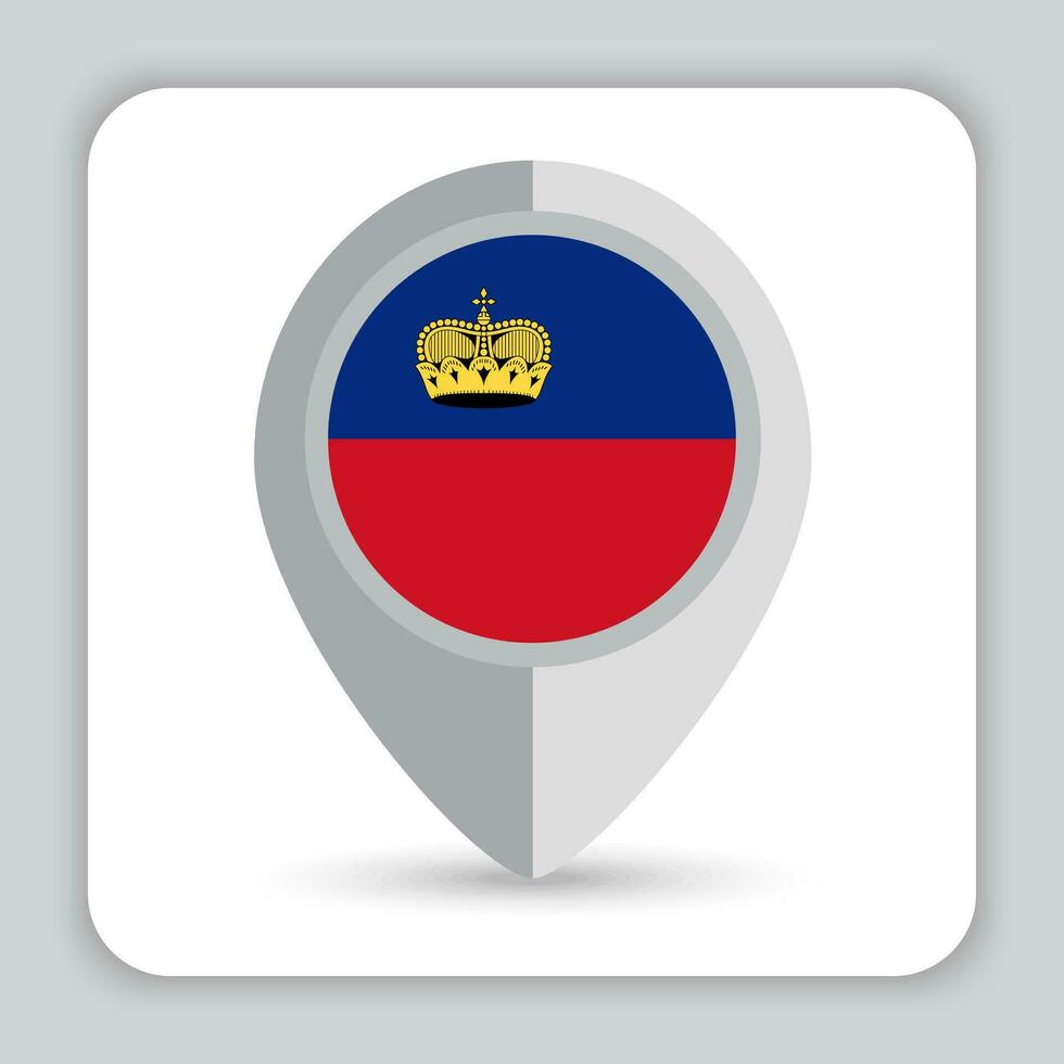 Liechtenstein bandera alfiler mapa icono vector