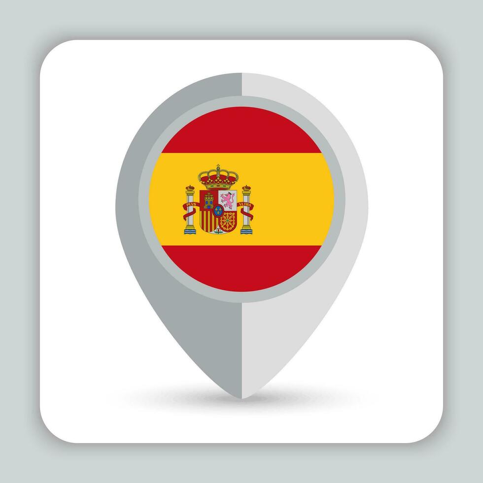Spain Flag Pin Map Icon vector