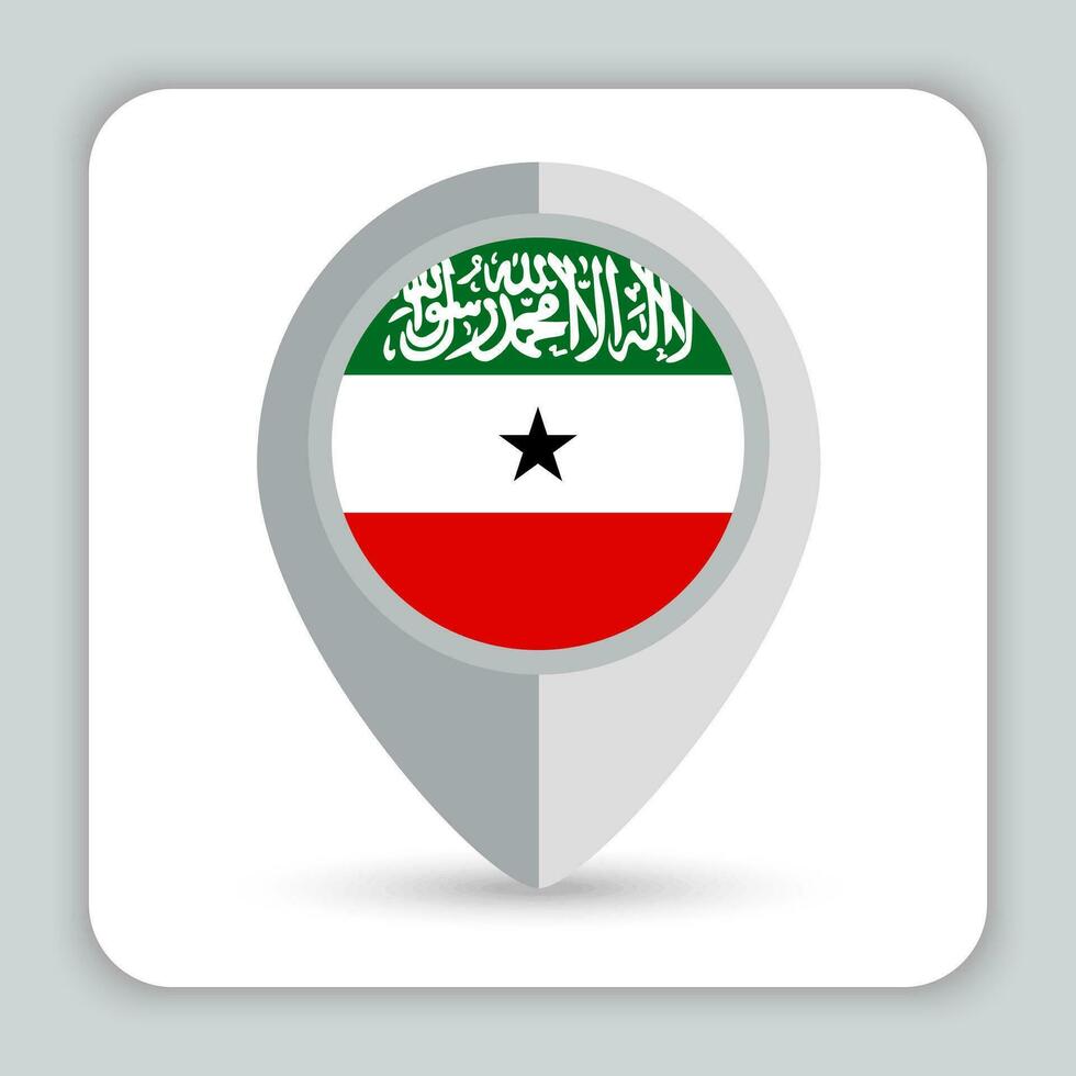 Somaliland Flag Pin Map Icon vector