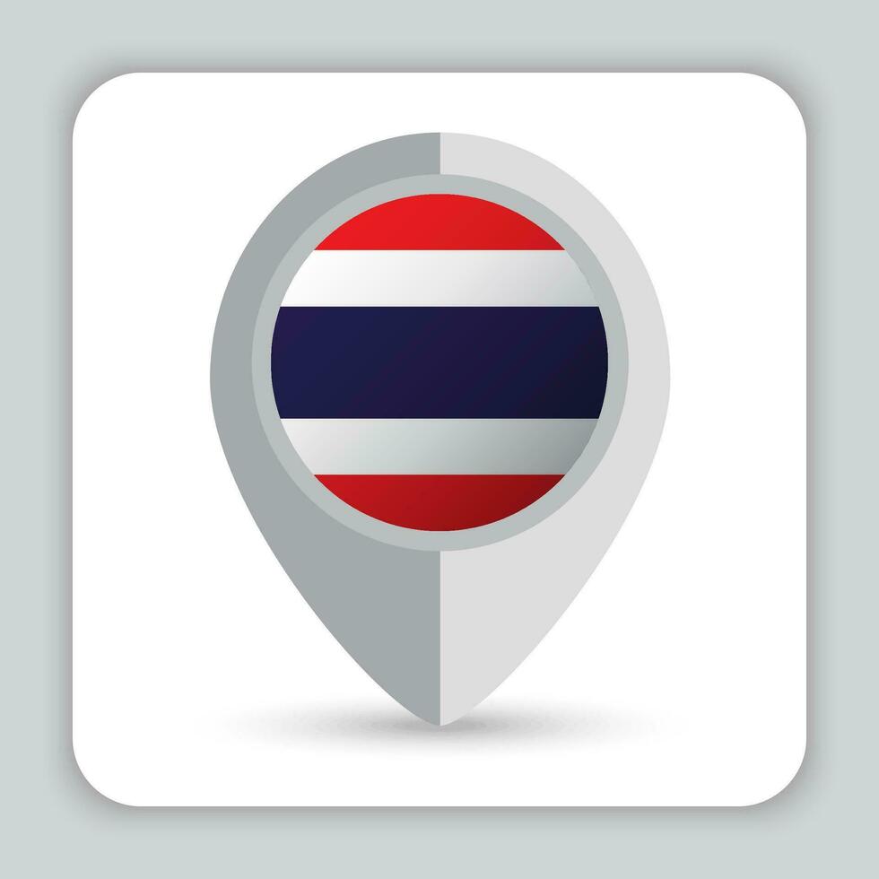 Thailand Flag Pin Map Icon vector