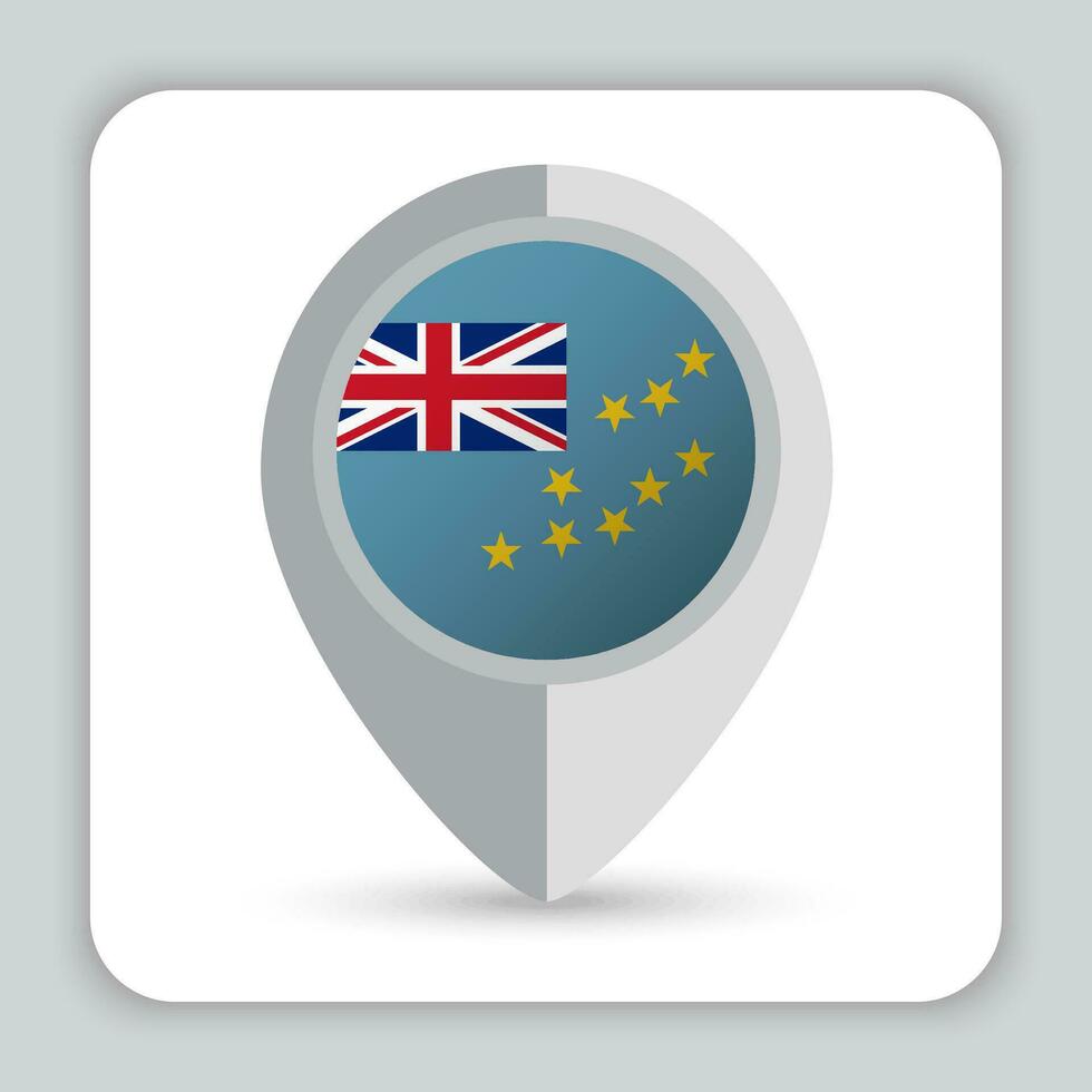 Tuvalu Flag Pin Map Icon vector