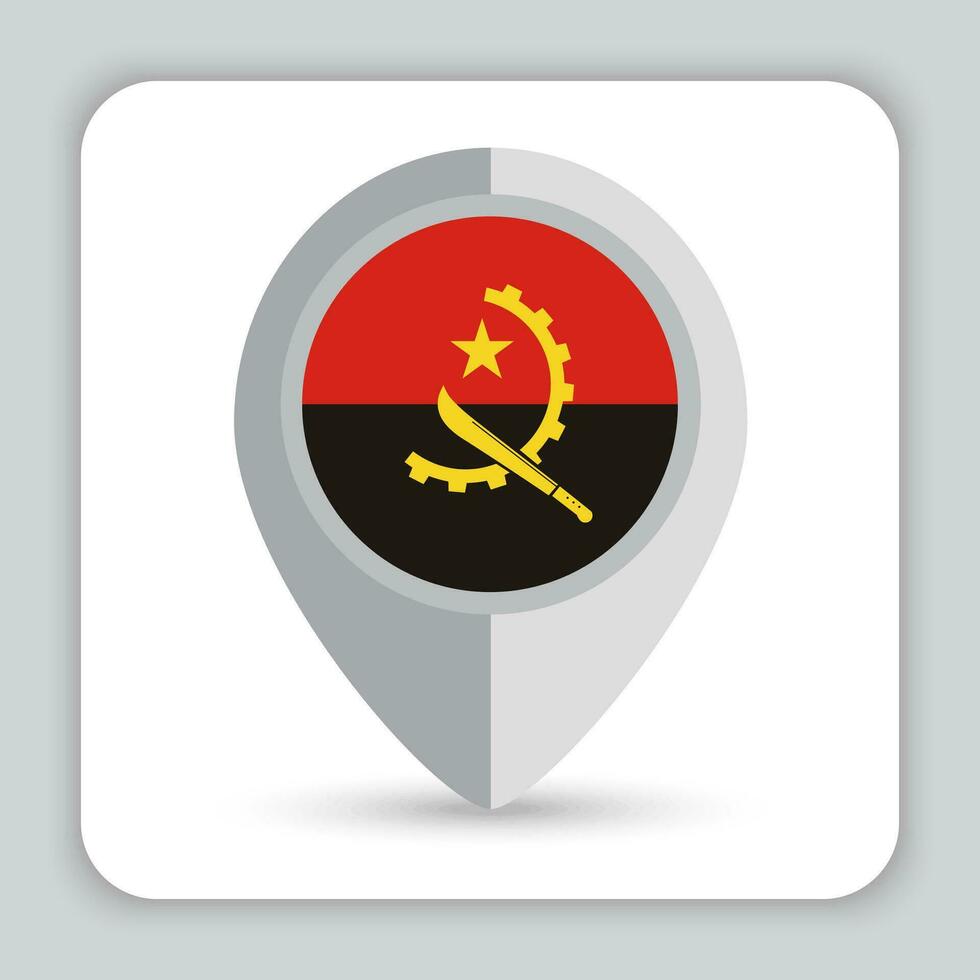 Angola Flag Pin Map Icon vector