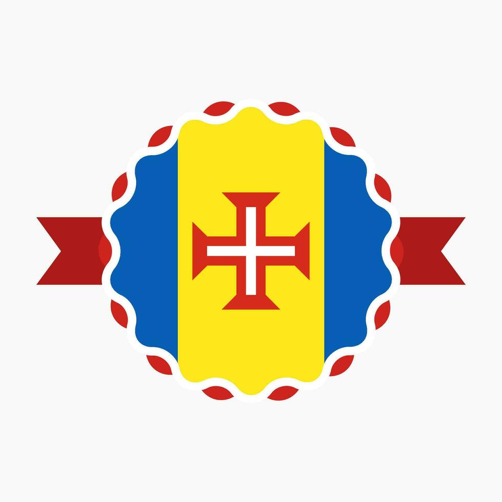 Creative Madeira Flag Emblem Badge vector