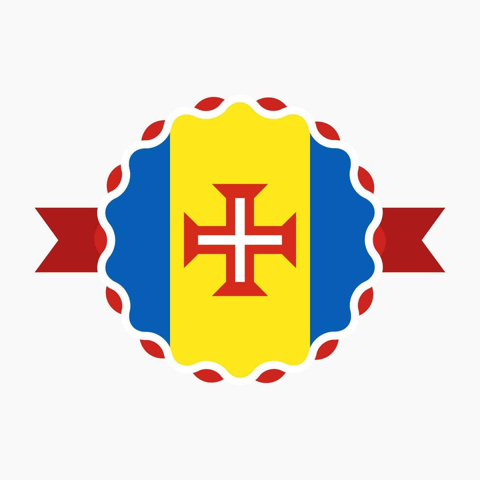 Creative Madeira Flag Emblem Badge vector