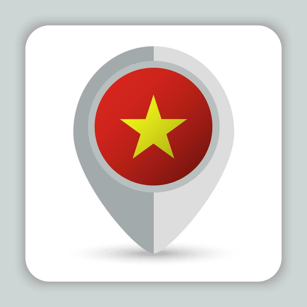 Vietnam bandera alfiler mapa icono vector