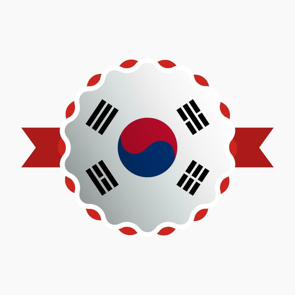creativo sur Corea bandera emblema Insignia vector