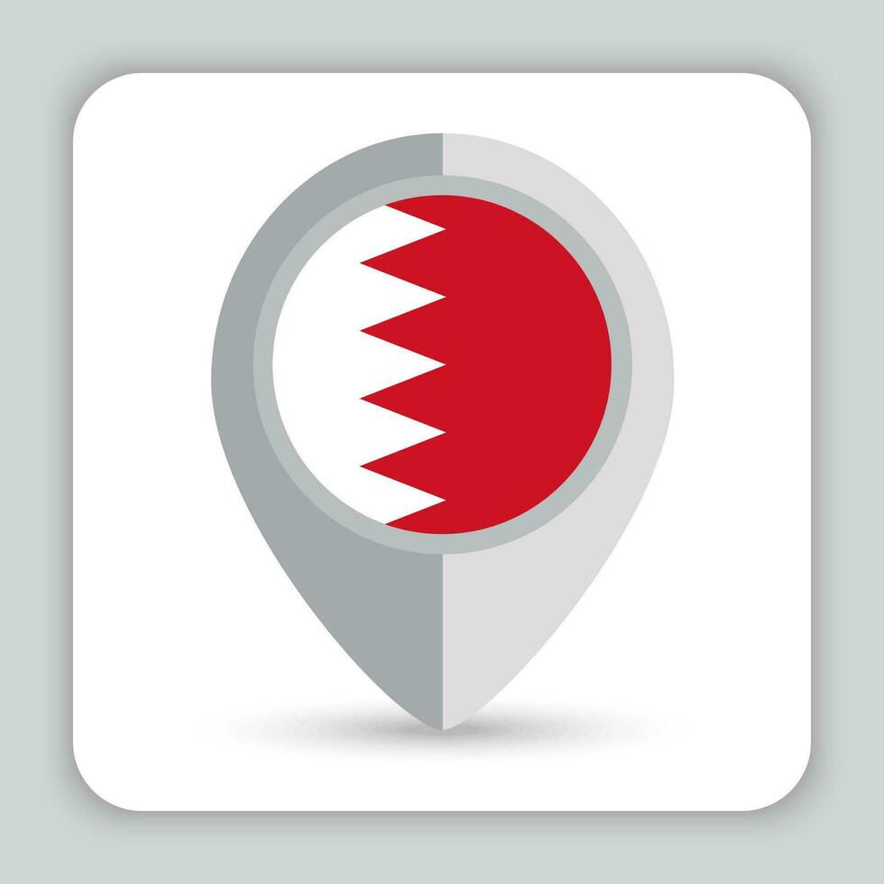 Bahrain Flag Pin Map Icon vector