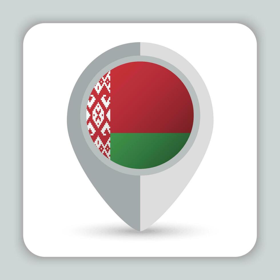 Belarus Flag Pin Map Icon vector