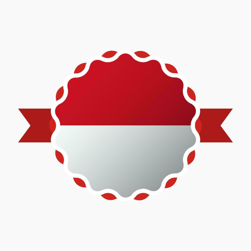 Creative Monaco Flag Emblem Badge vector