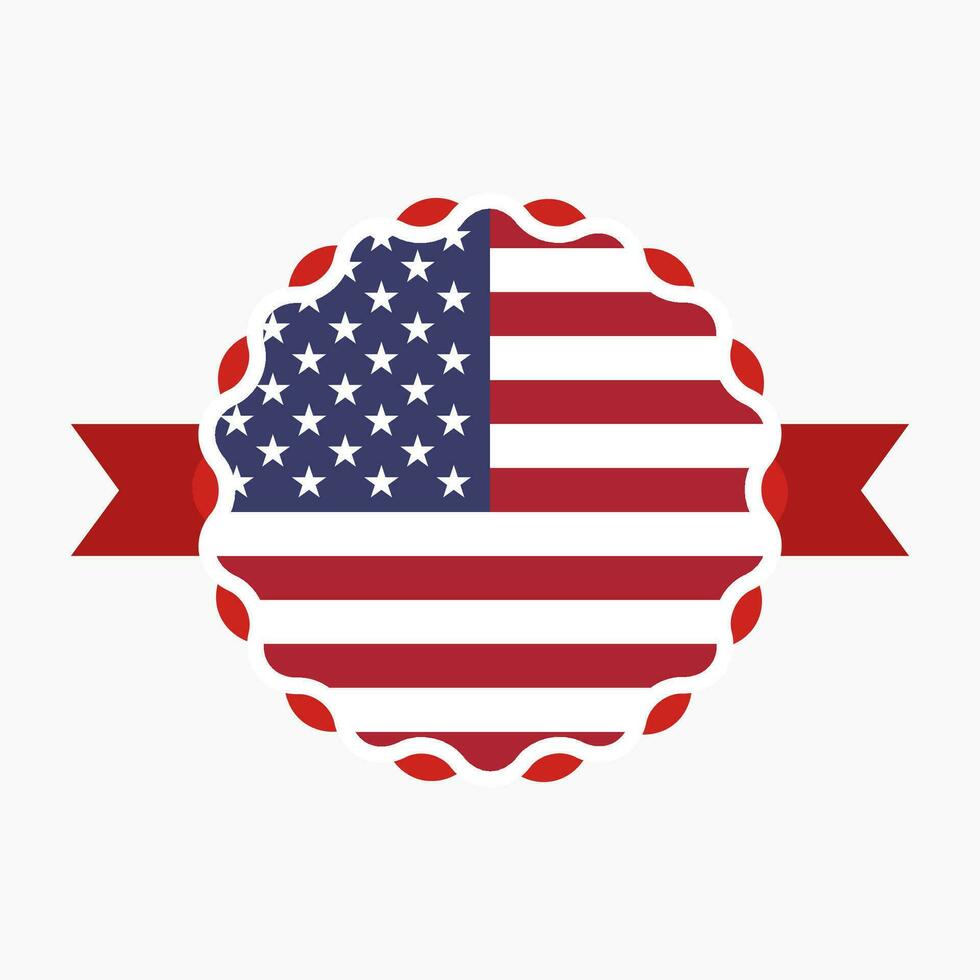 Creative USA Flag Emblem Badge vector