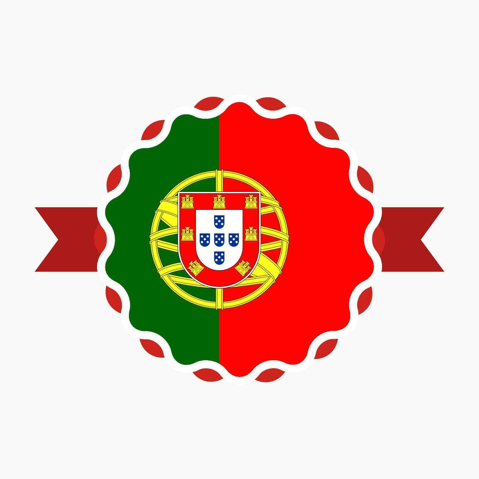 Creative Portugal Flag Emblem Badge vector