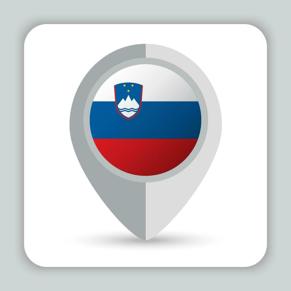 Slovenia Flag Pin Map Icon vector