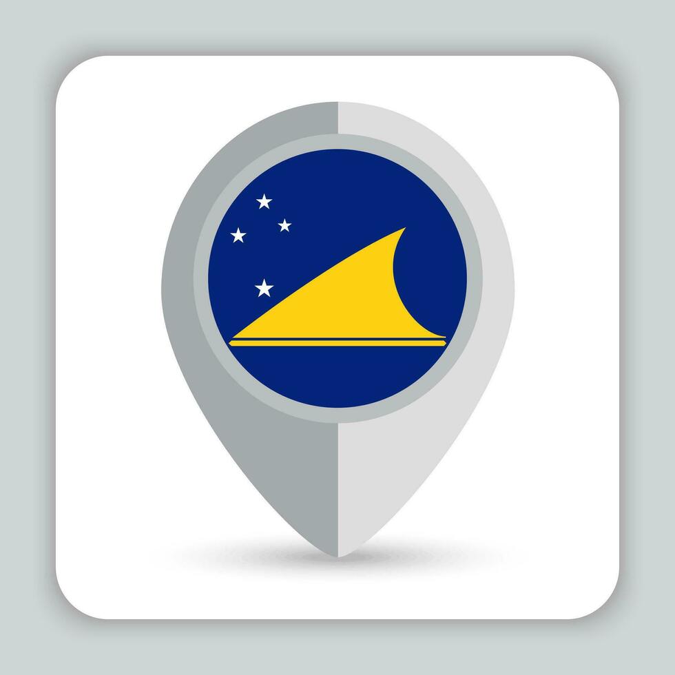 Tokelau Flag Pin Map Icon vector