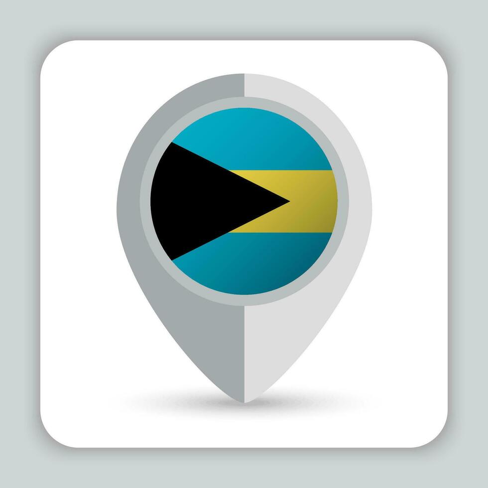 Bahamas Flag Pin Map Icon vector