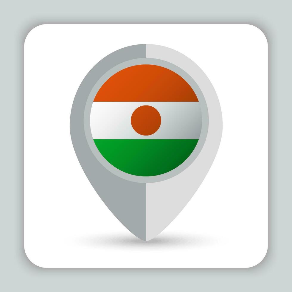 Niger Flag Pin Map Icon vector