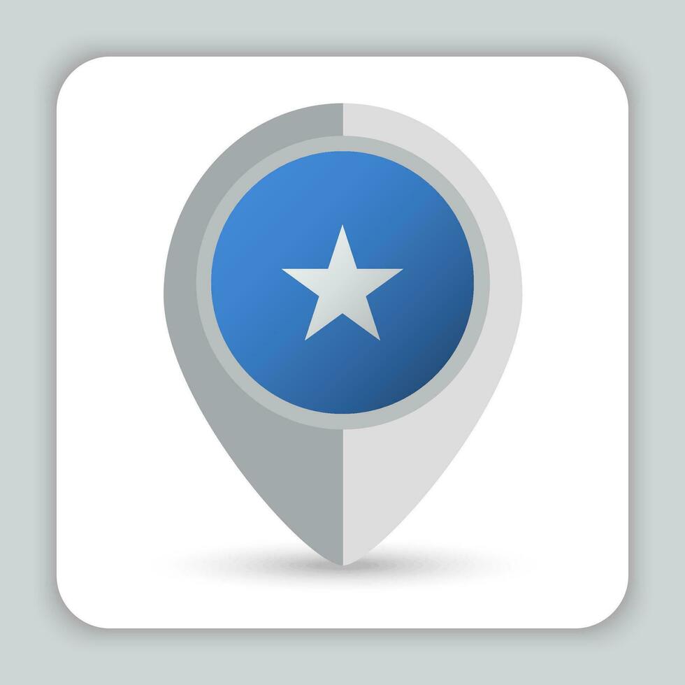 Somalia Flag Pin Map Icon vector