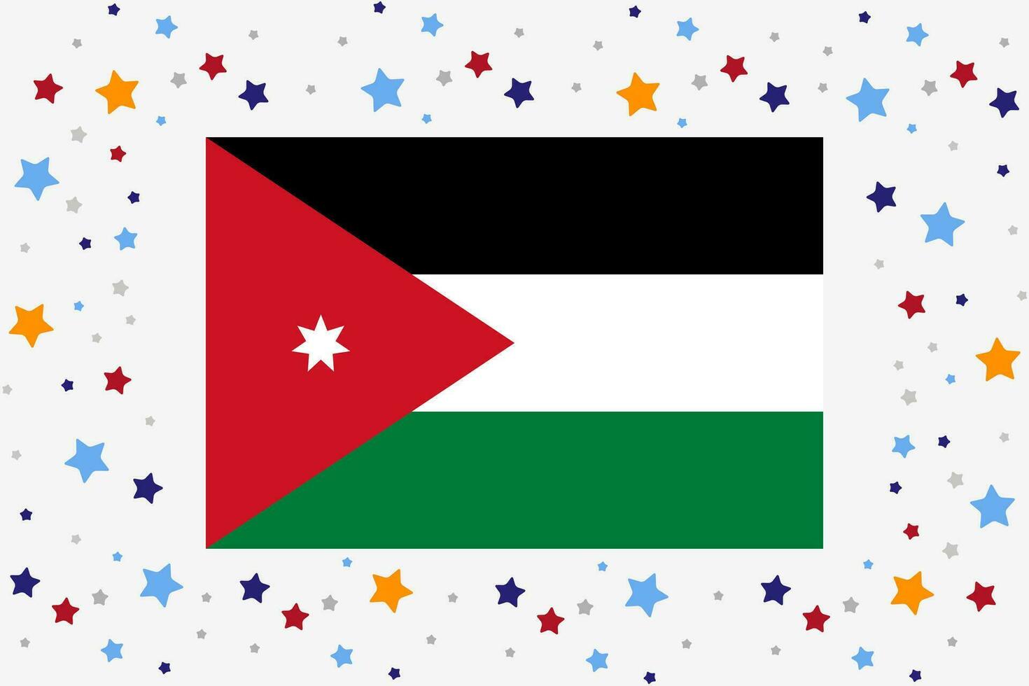 Jordan Flag Independence Day Celebration With Stars vector