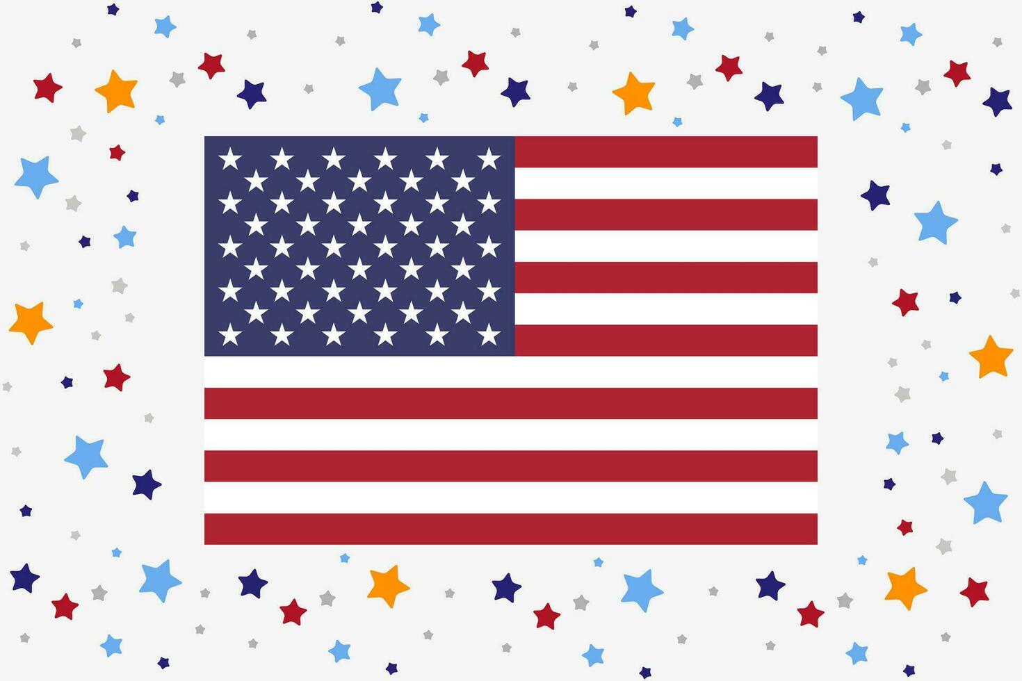 Estados Unidos bandera independencia día celebracion con estrellas vector