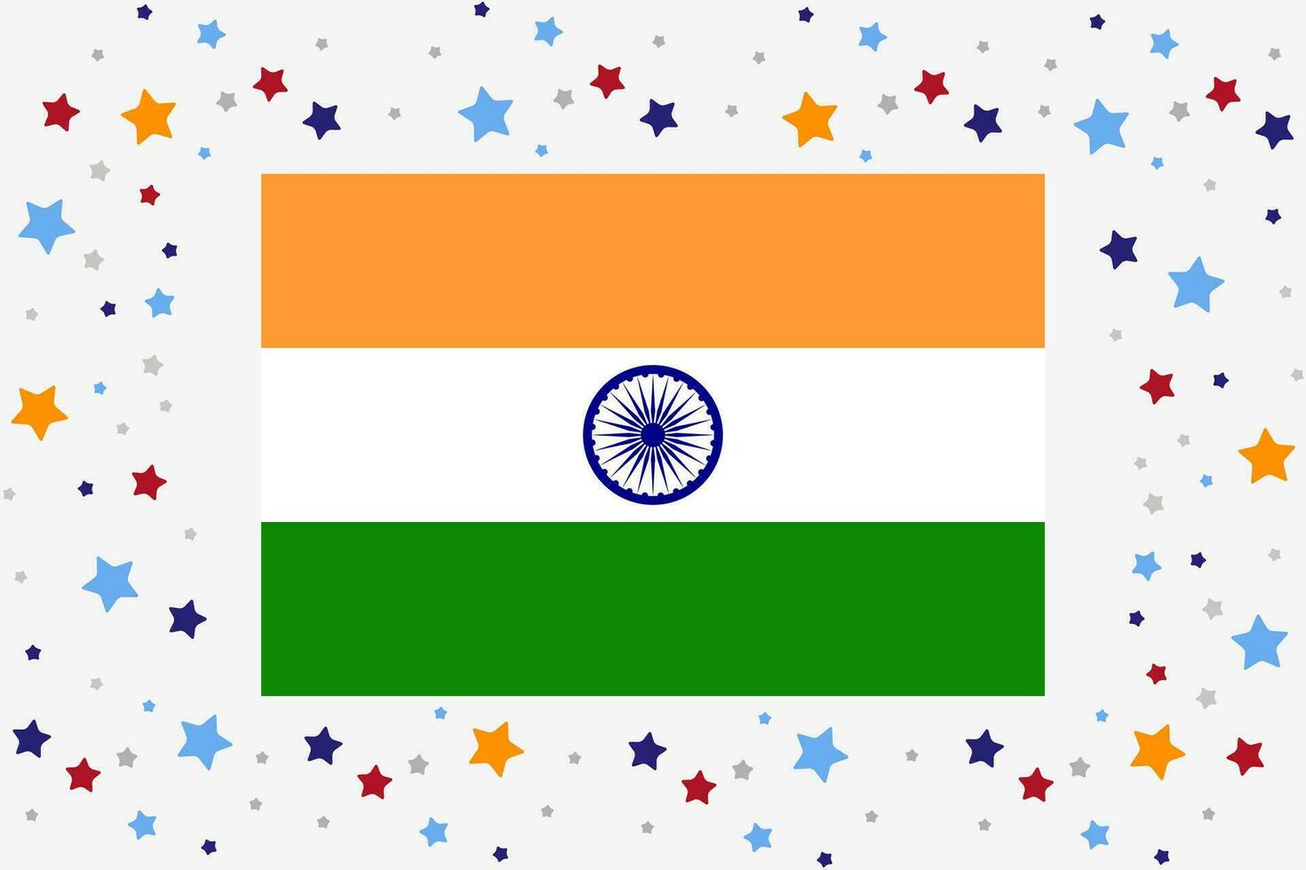 India Flag Independence Day Celebration With Stars vector