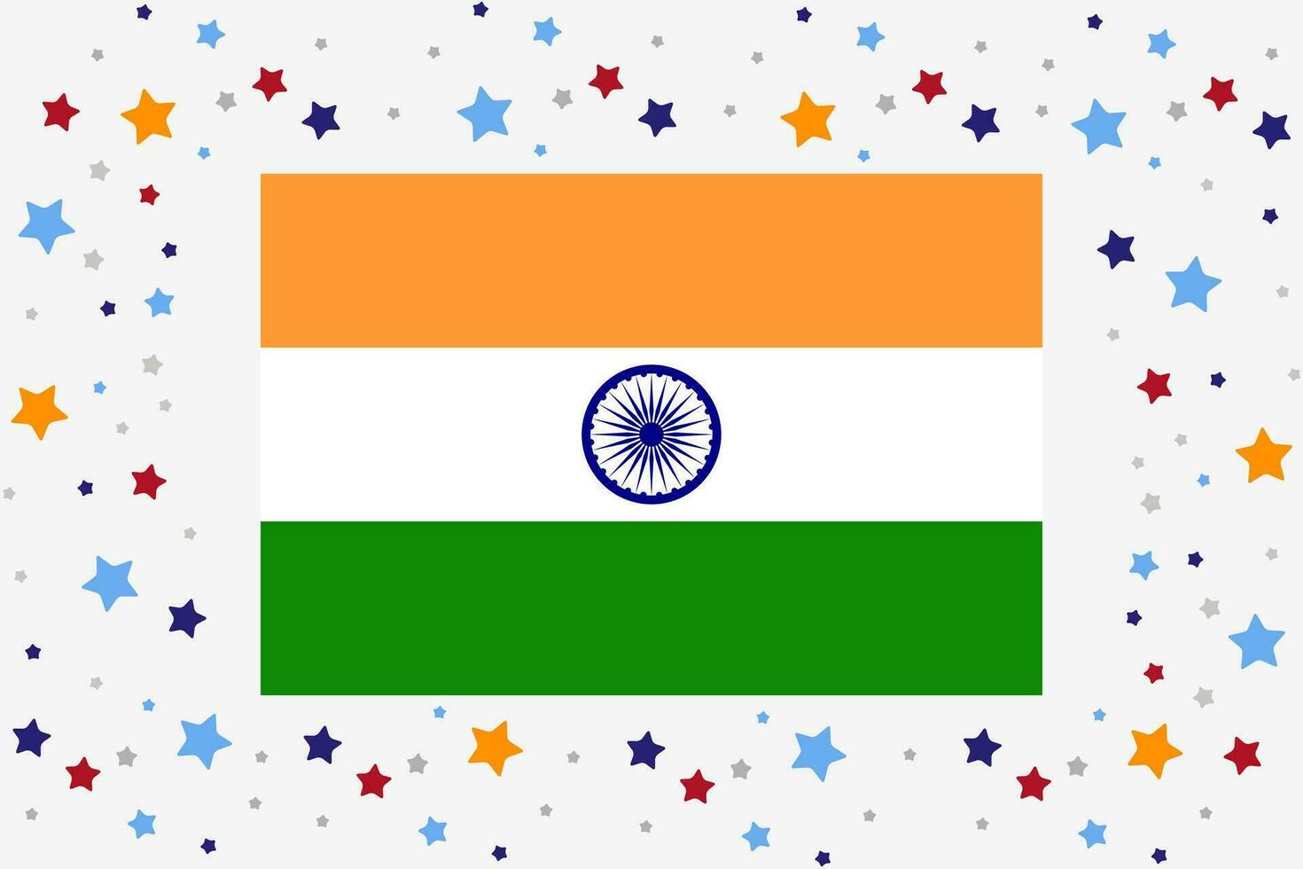 India Flag Independence Day Celebration With Stars vector