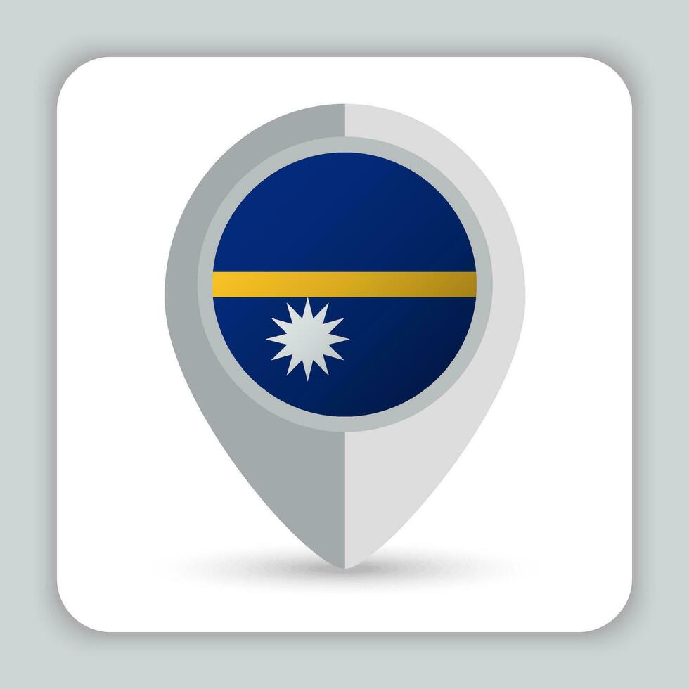 Nauru Flag Pin Map Icon vector