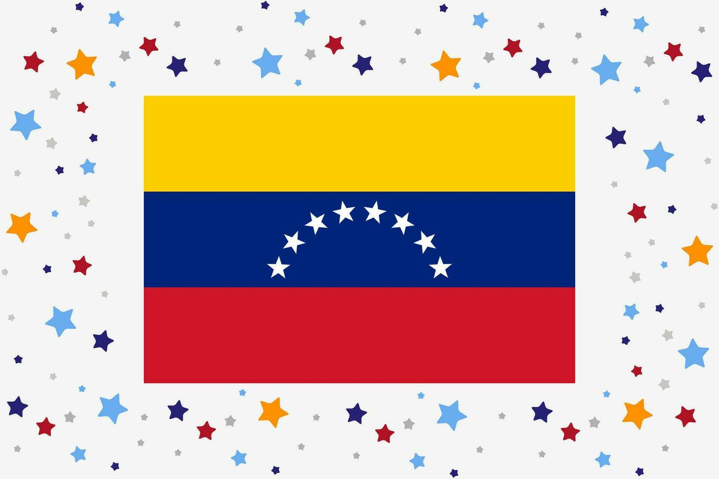 Venezuela Flag Independence Day Celebration With Stars vector