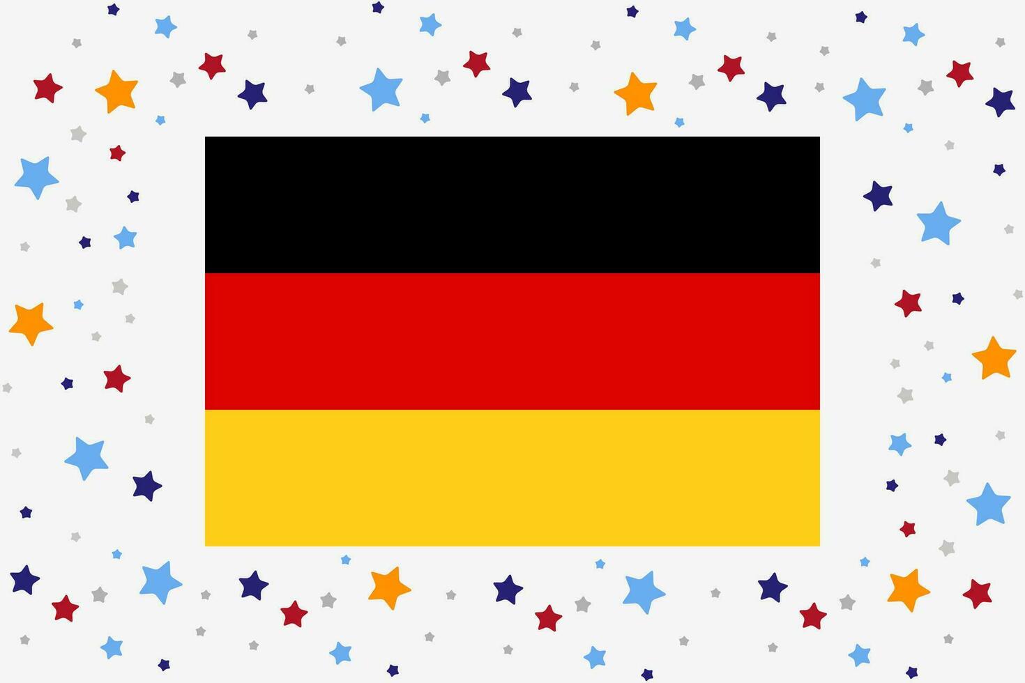 Germany Flag Independence Day Celebration With Stars vector