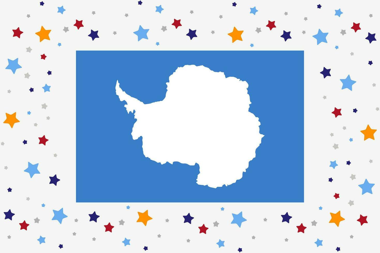 Antarctica Flag Independence Day Celebration With Stars vector