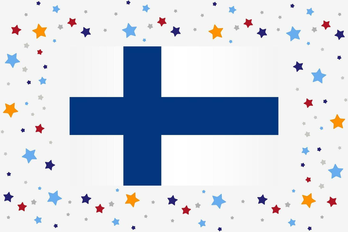 Finlandia bandera independencia día celebracion con estrellas vector