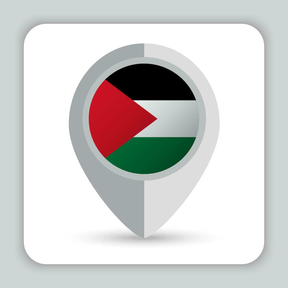 Palestine Flag Pin Map Icon vector