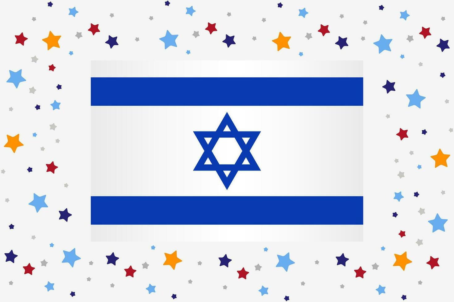 Israel bandera independencia día celebracion con estrellas vector