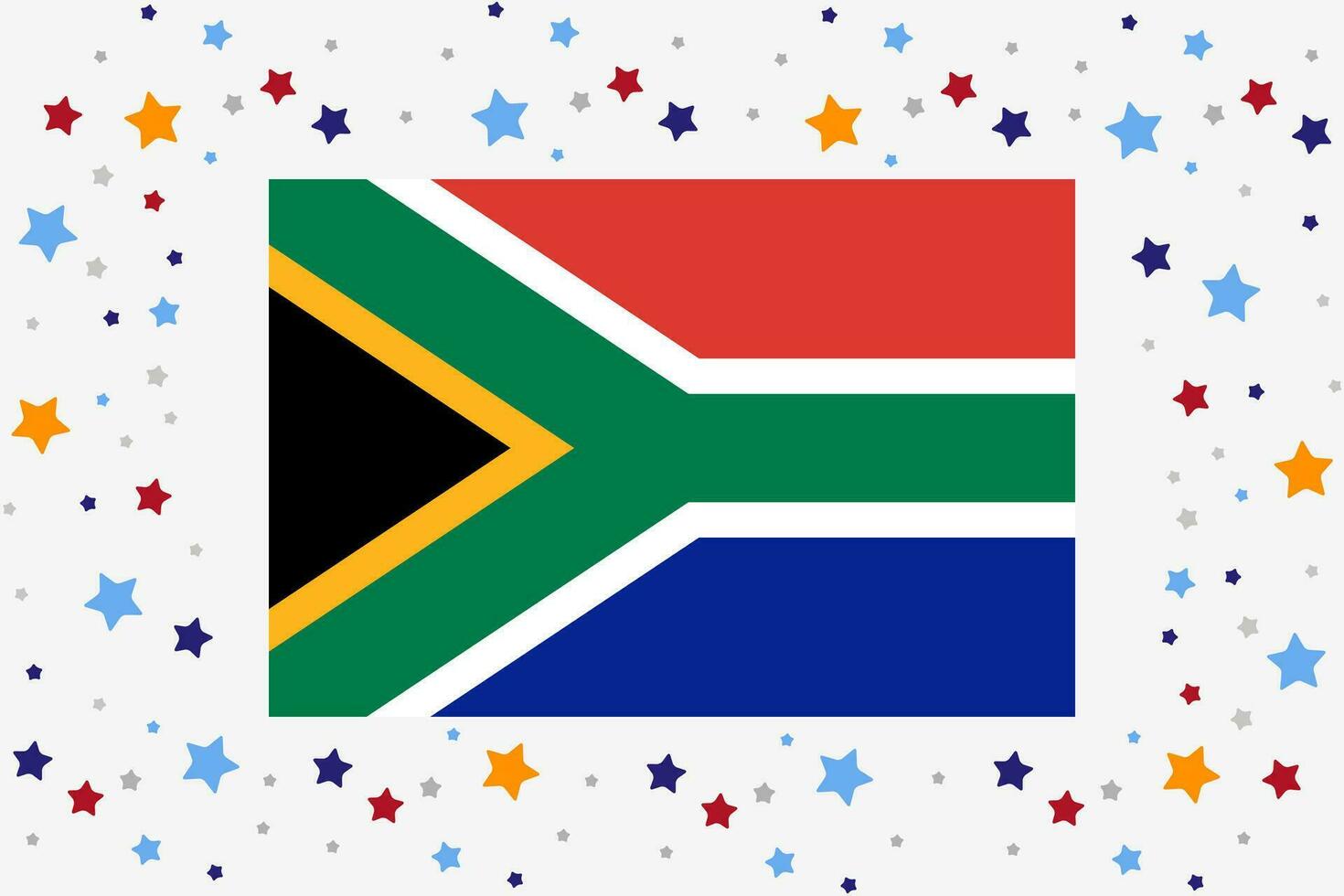 sur África bandera independencia día celebracion con estrellas vector