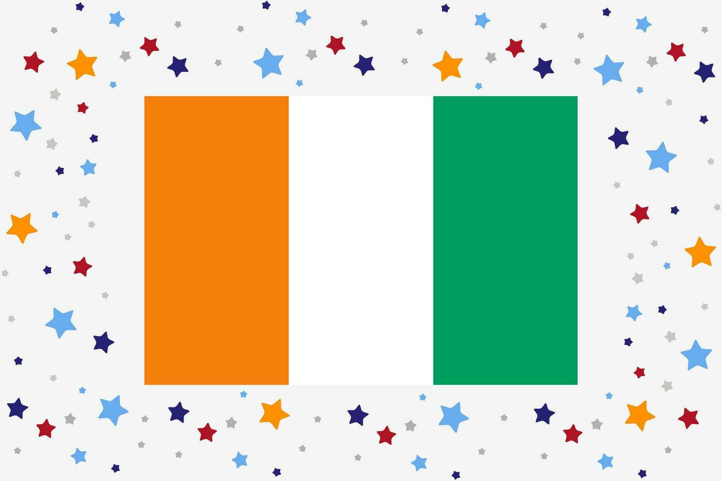 Ivory Coast Flag Independence Day Celebration With Stars vector