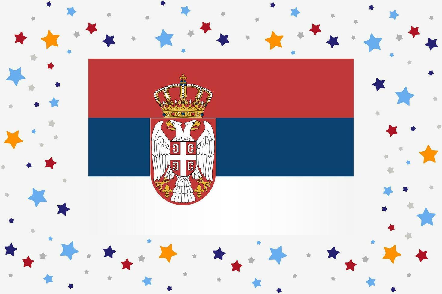 Serbia Flag Independence Day Celebration With Stars vector