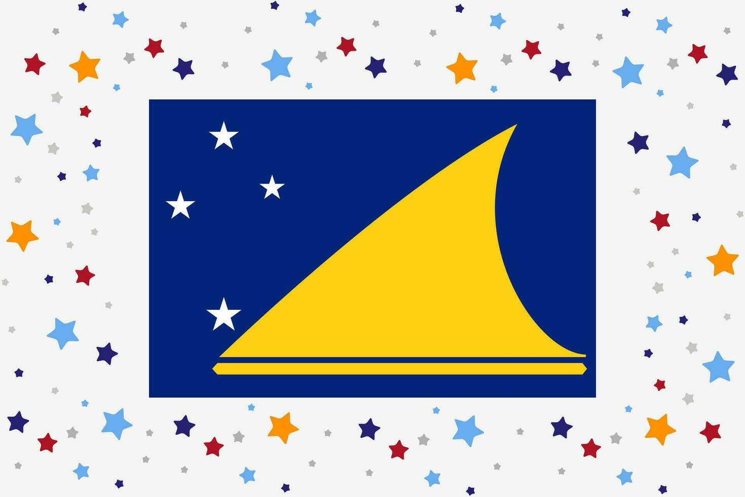Tokelau Flag Independence Day Celebration With Stars vector