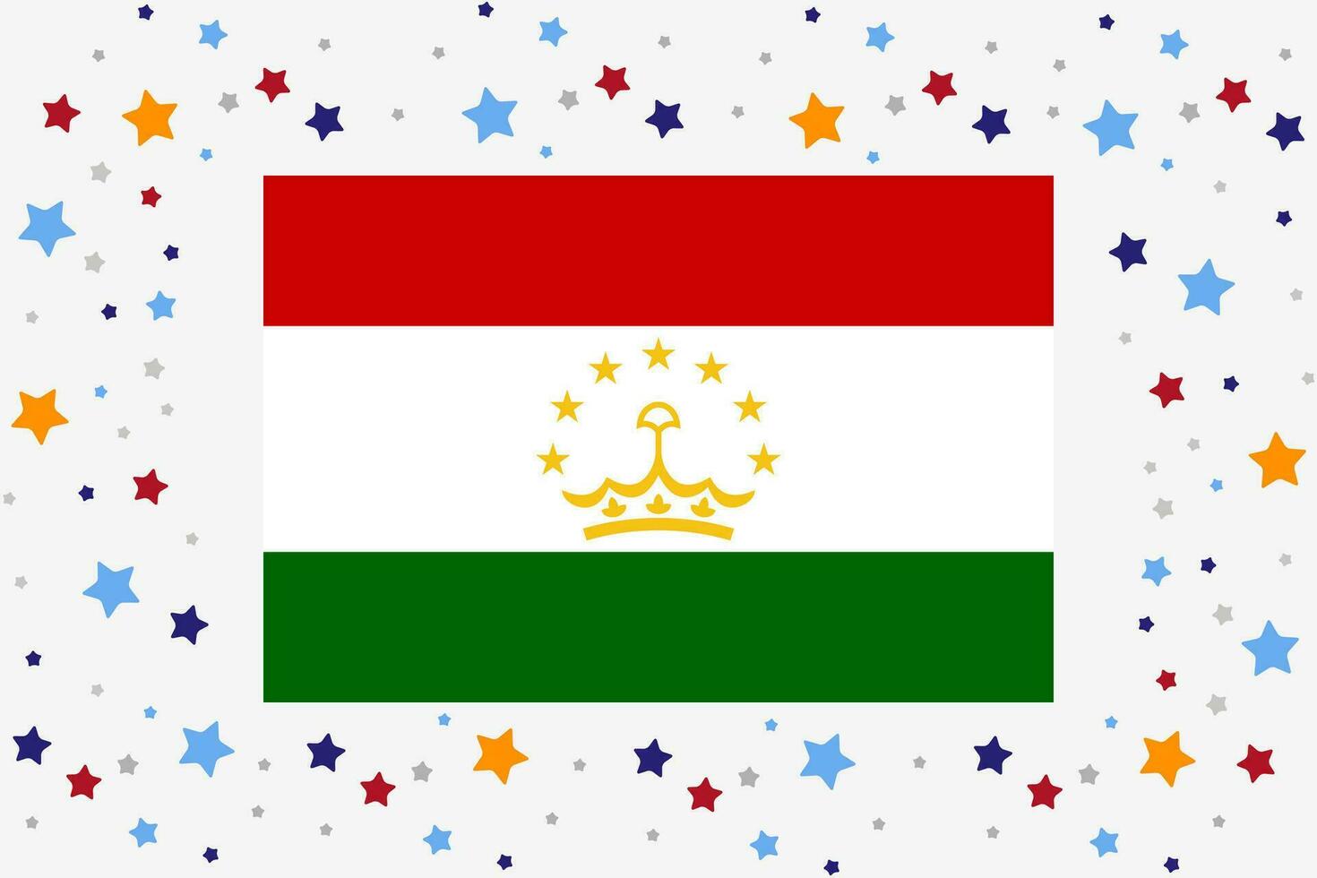 Tajikistan Flag Independence Day Celebration With Stars vector
