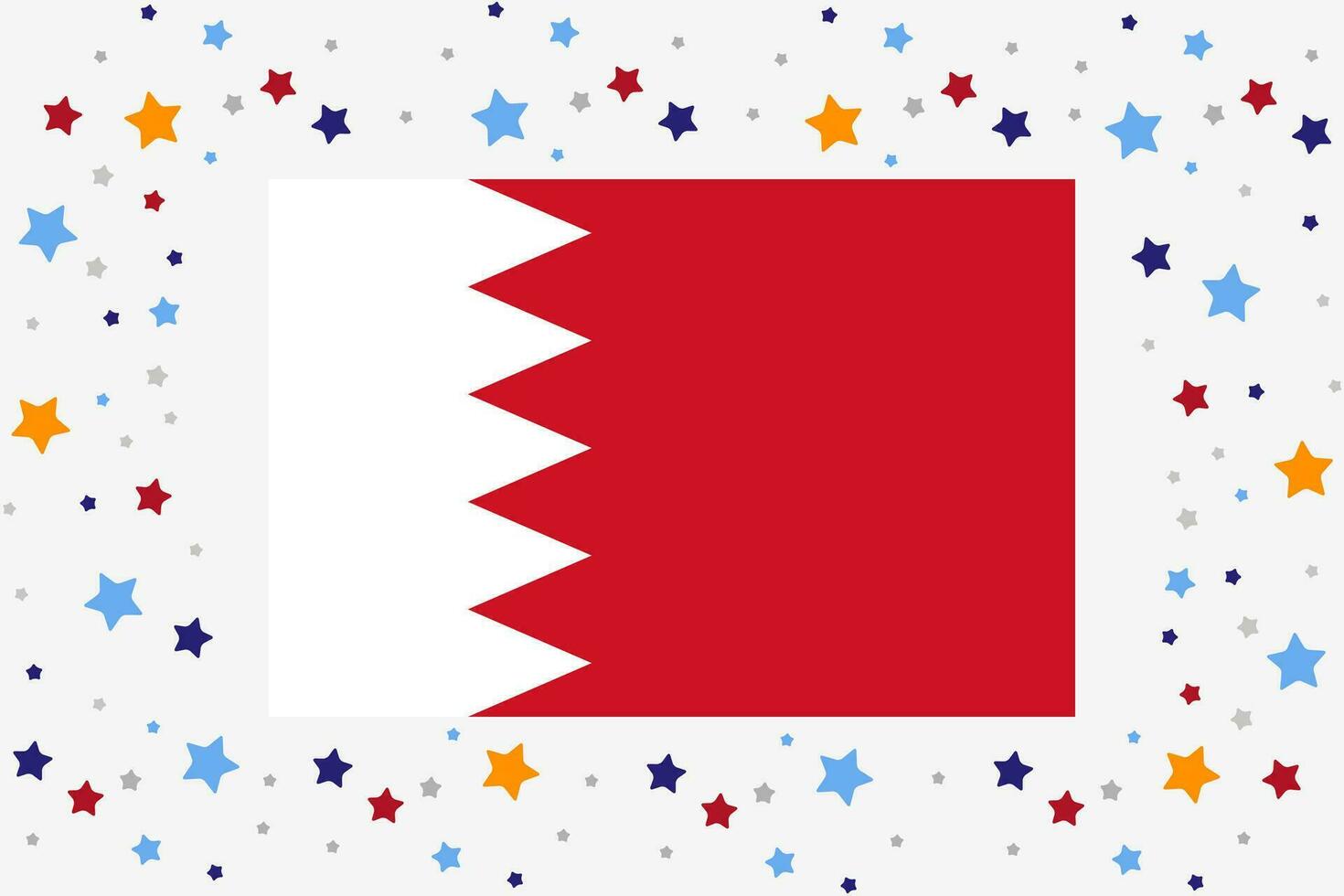 Bahrain Flag Independence Day Celebration With Stars vector