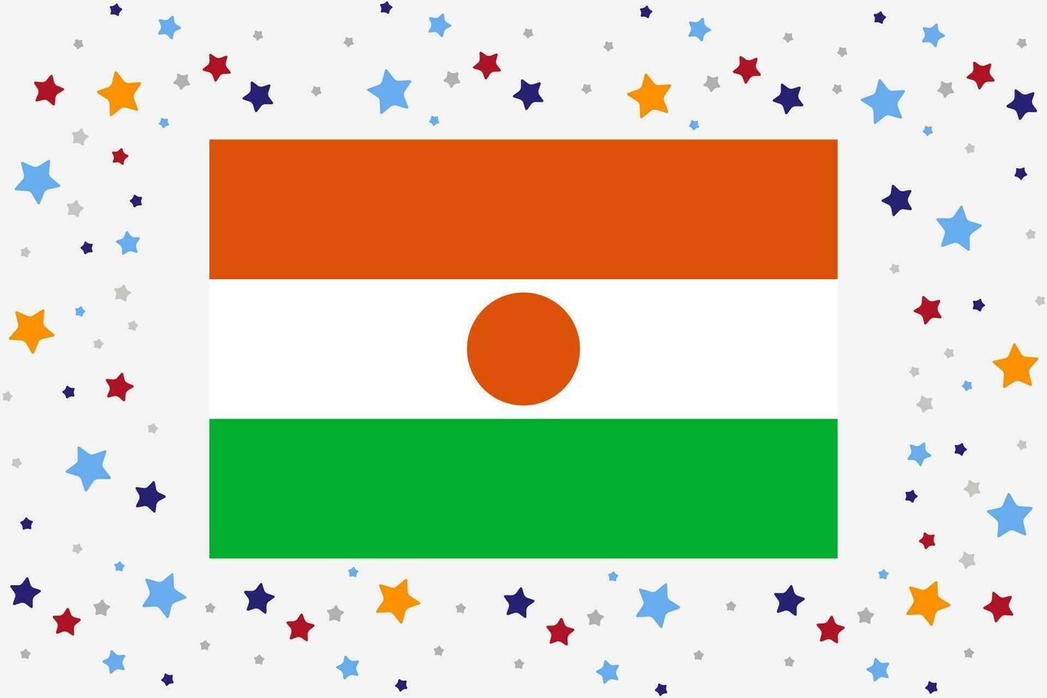 Niger Flag Independence Day Celebration With Stars vector