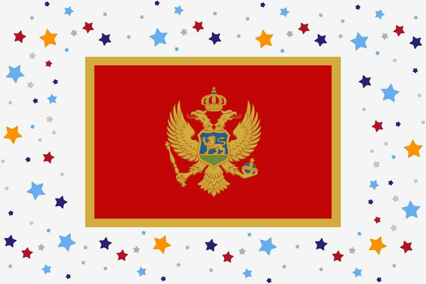 Montenegro Flag Independence Day Celebration With Stars vector