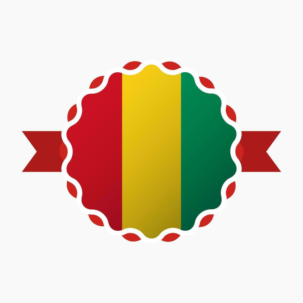 Creative Guinea Flag Emblem Badge vector