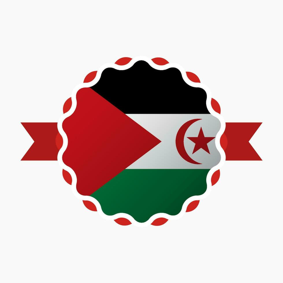 creativo occidental Sáhara bandera emblema Insignia vector
