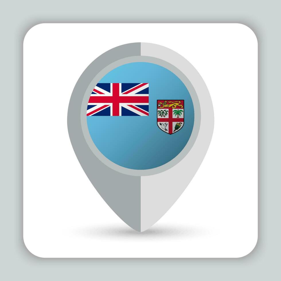 Fiji bandera alfiler mapa icono vector