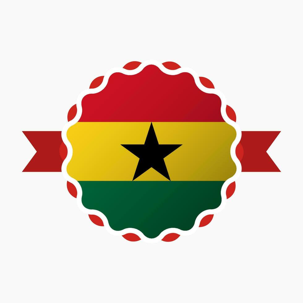 Creative Ghana Flag Emblem Badge vector