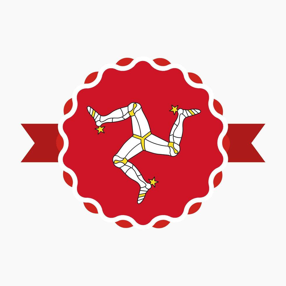 Creative Isle of Man Flag Emblem Badge vector