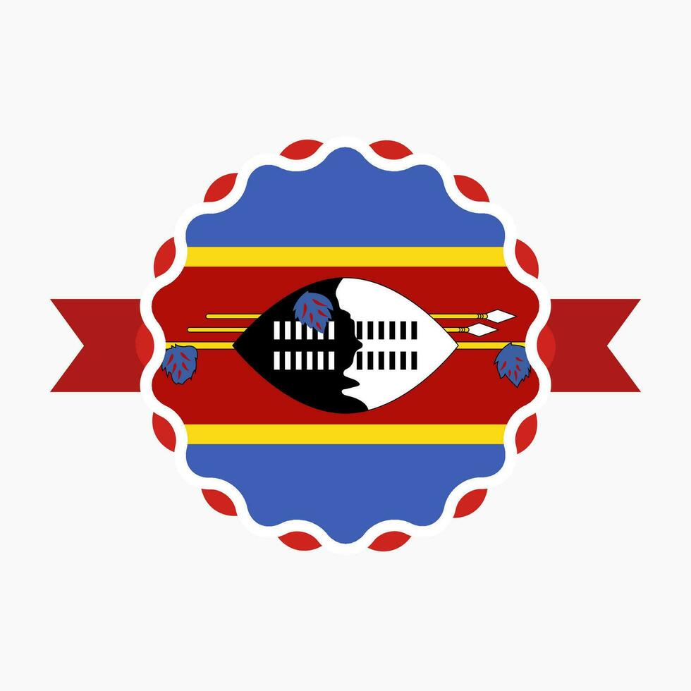 Creative Eswatini Flag Emblem Badge vector